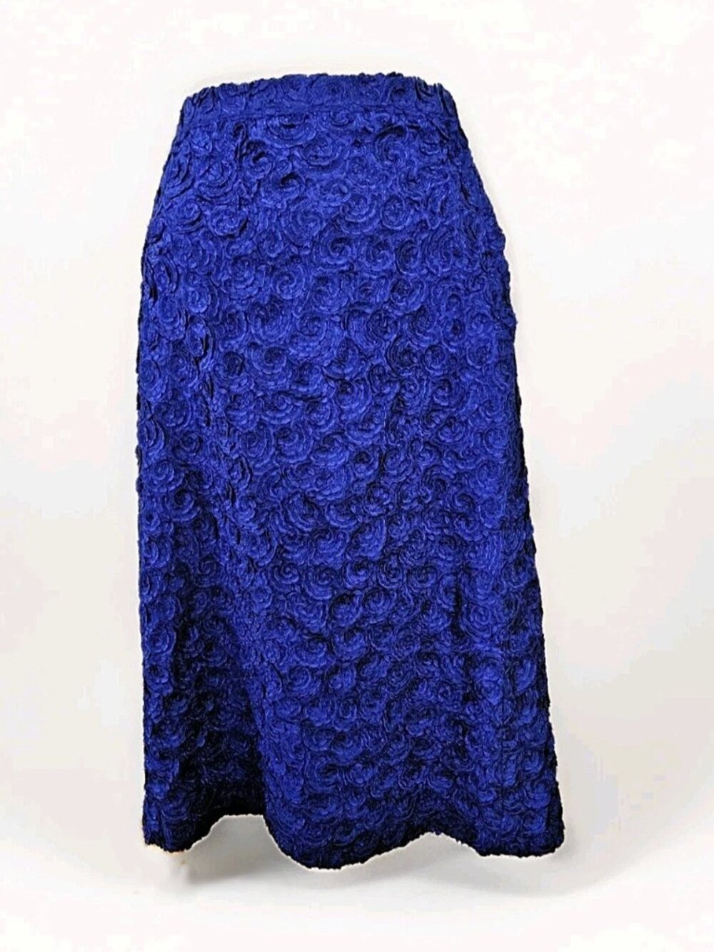 Vtg 60s Leda Exclusives Palo Alto Milano Royal Blue Brocade Skirt Size M